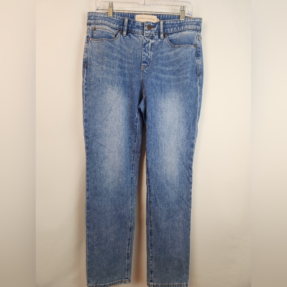 Soft Surroundings The‎ Ultimate Denim Relaxed Straight Jeans Medium Pull On